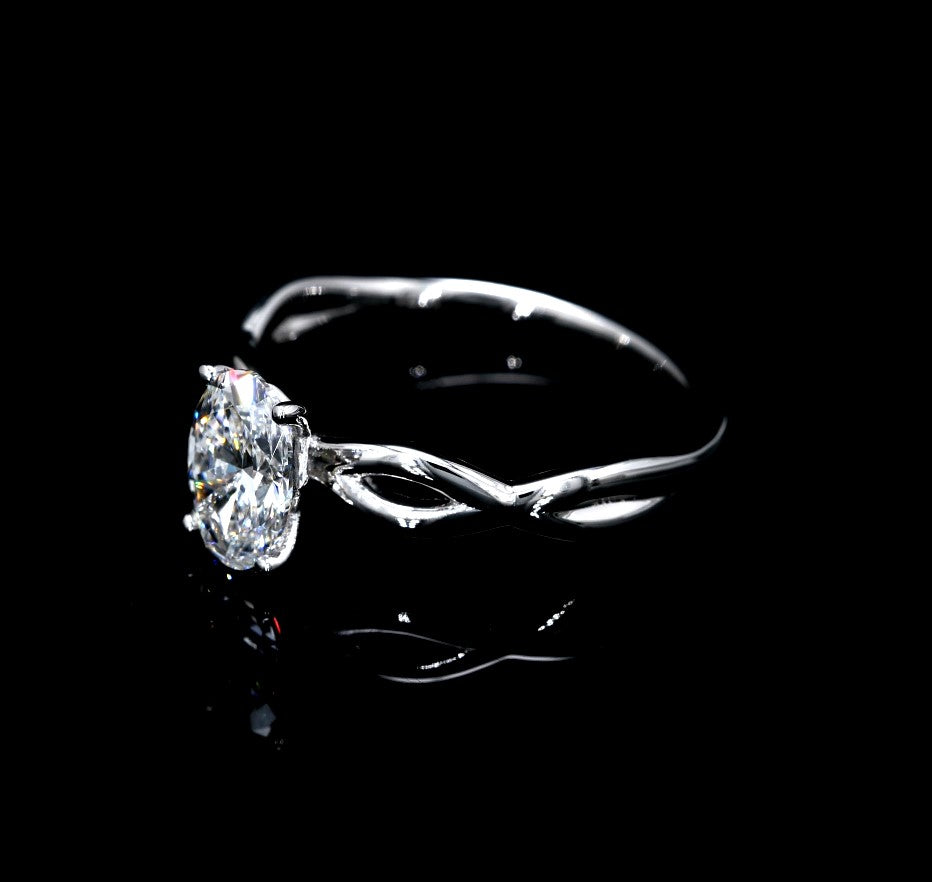 1.05CT Certified Lab-Grown Diamond Engagement Ring in 14K