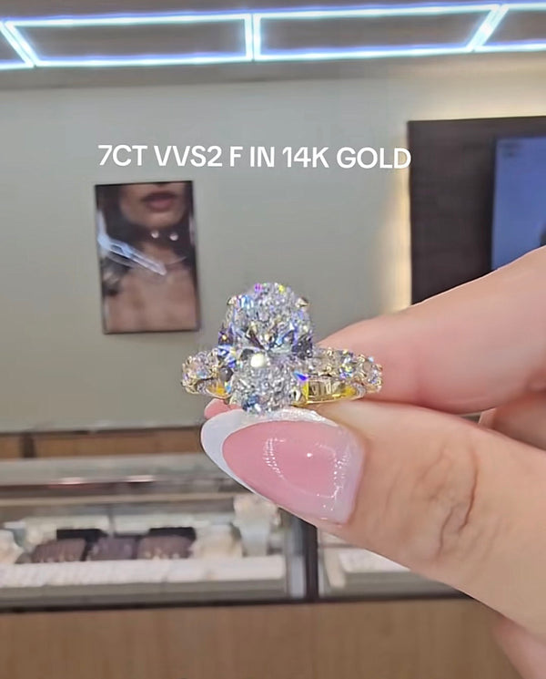 14k gold with 7 carat lab diamond Ring