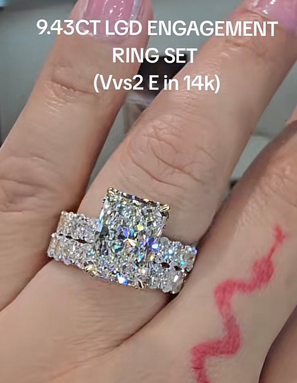 14k gold with 9.43 carat lab diamond Ring