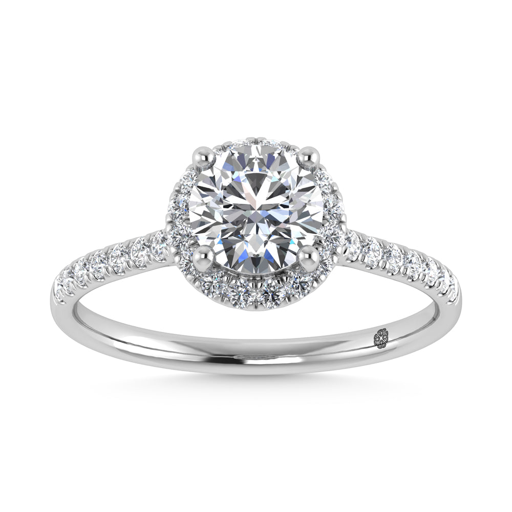 14K WHITE GOLD LAB GROWN DIAMOND 1 1/4 CT.TW. ENGAGEMENT RING