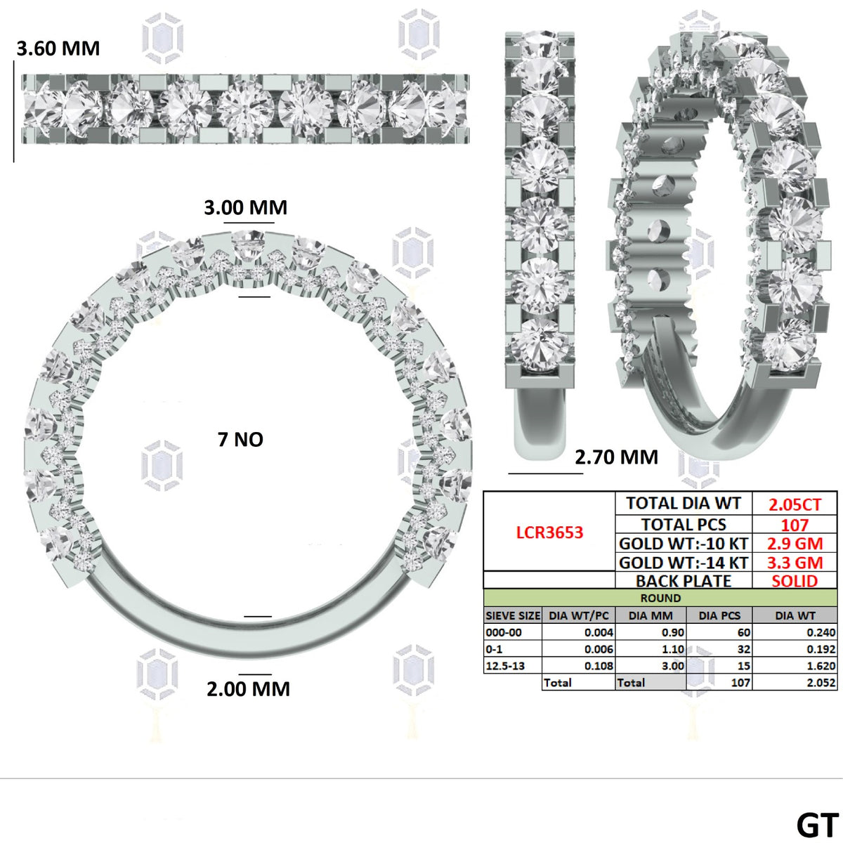 CUSTOM ORDER: 14k LABGROWN DIAMOND SET DOWNPAYMENT