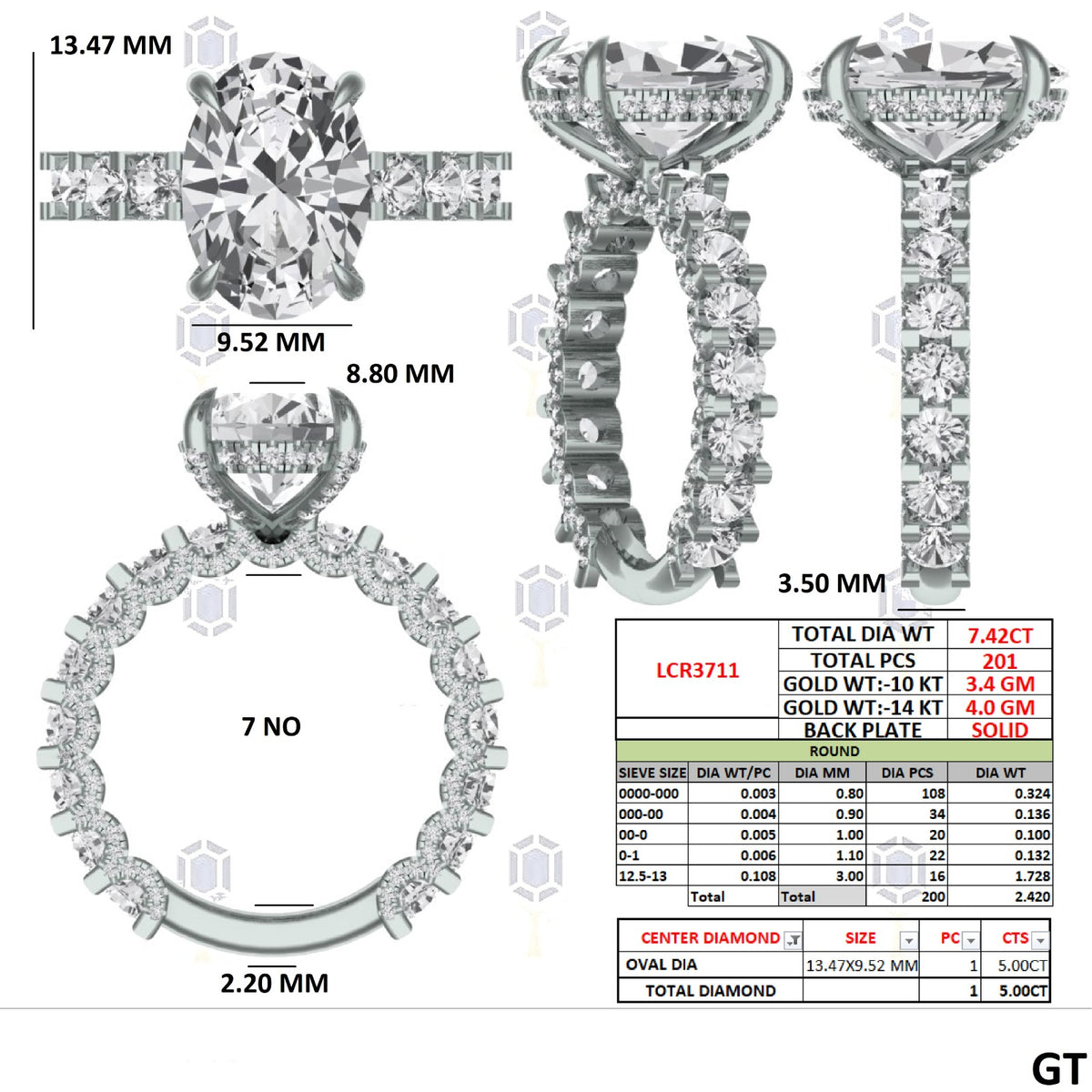 CUSTOM ORDER: 14k LABGROWN DIAMOND SET DOWNPAYMENT