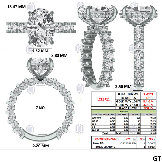 CUSTOM ORDER: 14k LABGROWN DIAMOND SET DOWNPAYMENT
