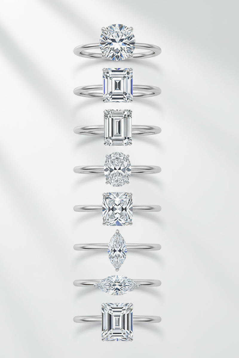 different shape diamond ting