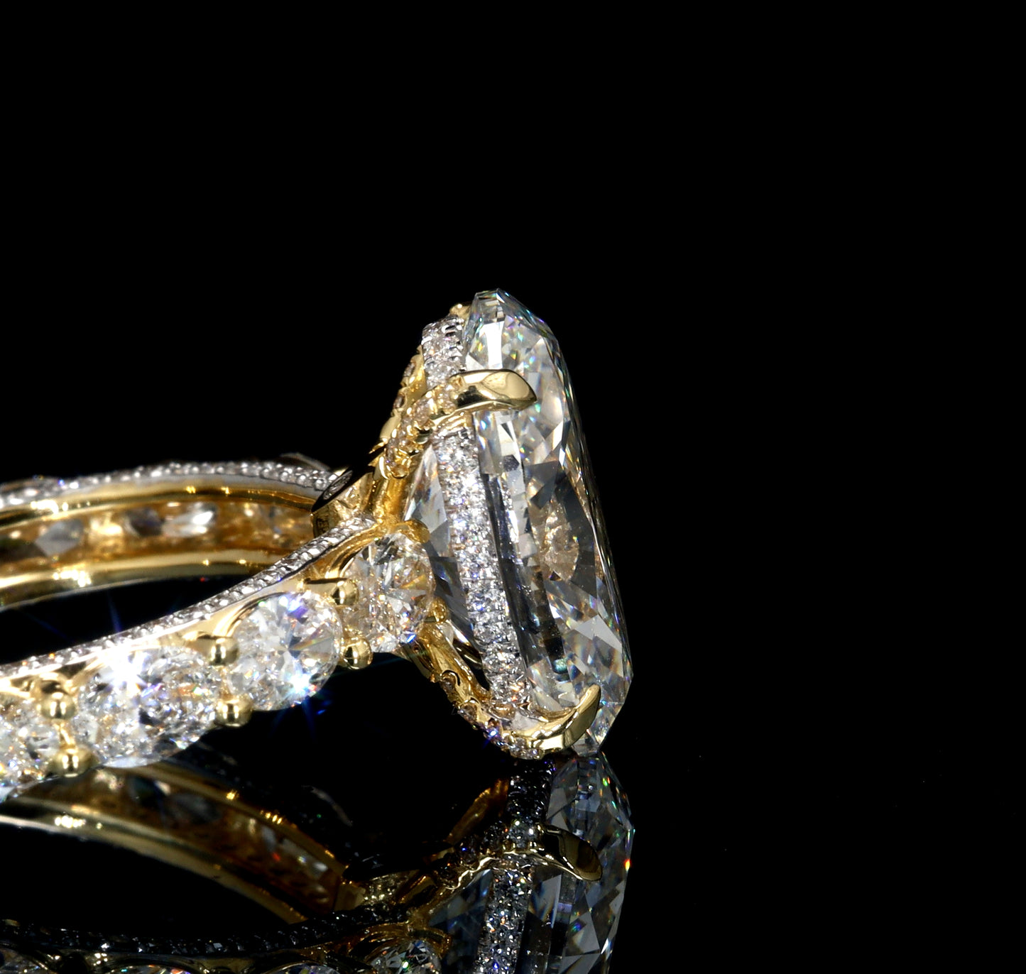 14k Gold 6.74 CT Oval Cut Diamond Engagement Ring