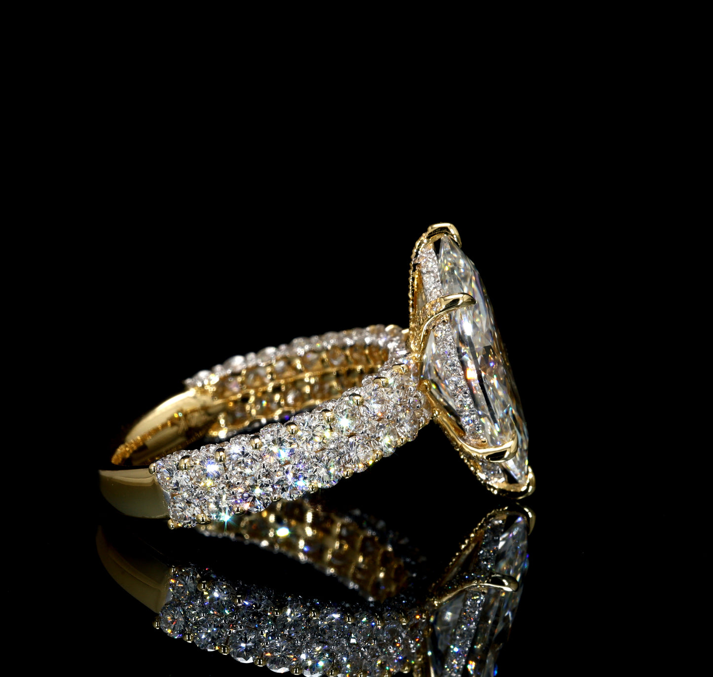 5.96 CTW Marquise Lab-Grown Diamond Engagement Ring set in 14K Yellow Gold
