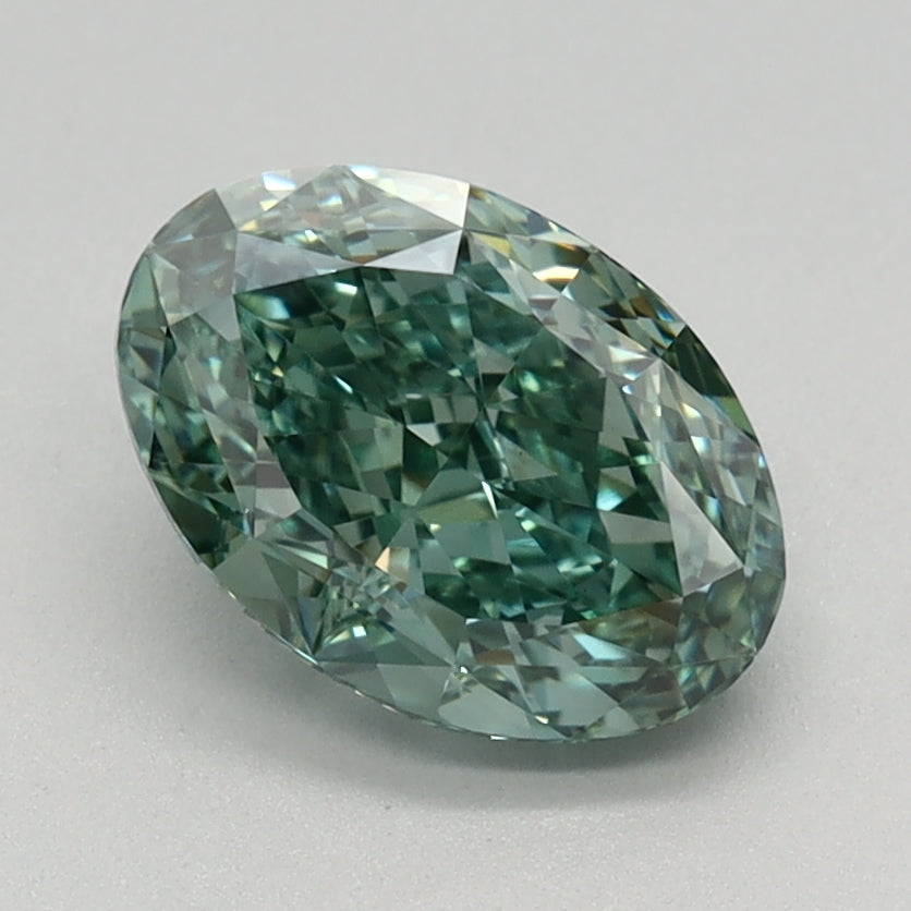 1.33 CT Oval Diamond GREEN VS1