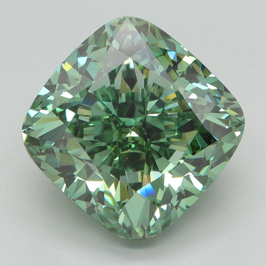 5.01 CT Cushion Diamond GREEN VS1