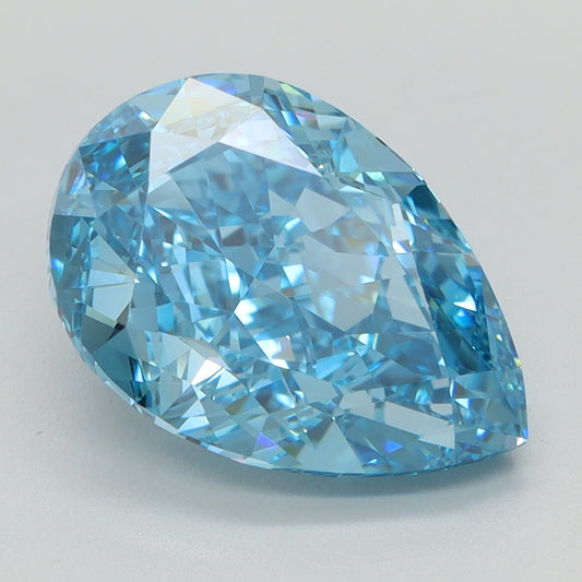 4.05 CT Pear Diamond BLUE VVS2