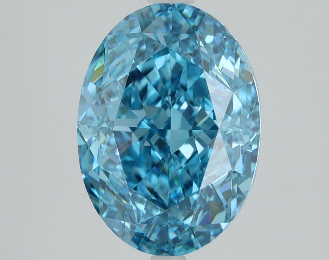 3.08 CT Oval Diamond BLUE VS1