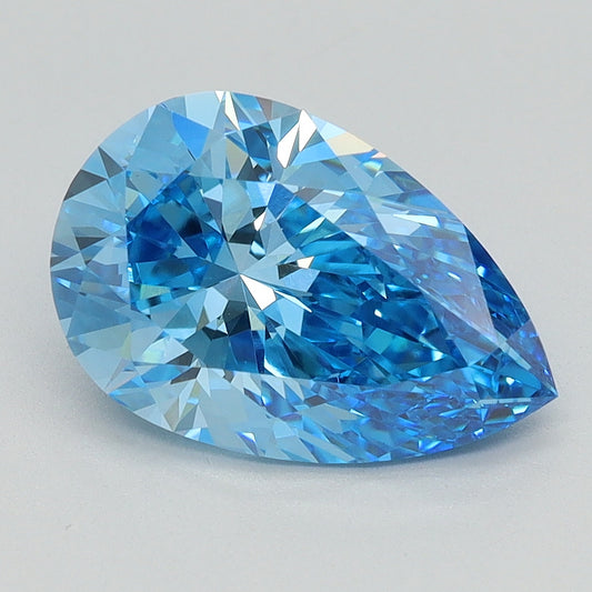 2.08 CT Pear Diamond BLUE VVS2