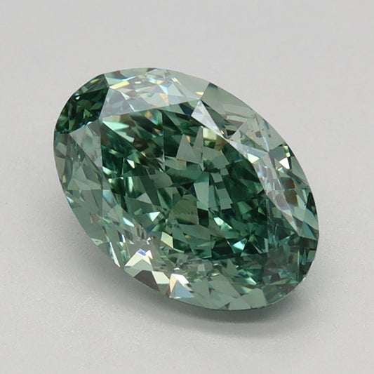 1.45 CT Oval Diamond GREEN VS1