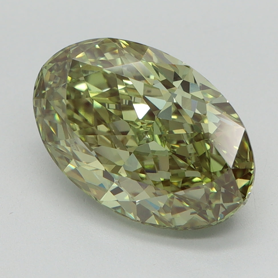 2.6 CT Oval Diamond GREEN VVS2