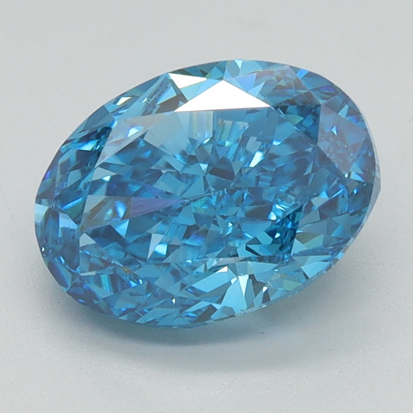 2.1 CT Oval Diamond BLUE VS1