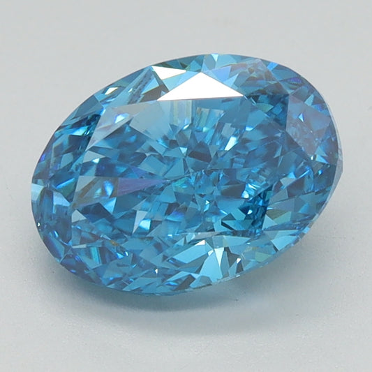 2.1 CT Oval Diamond BLUE VS1