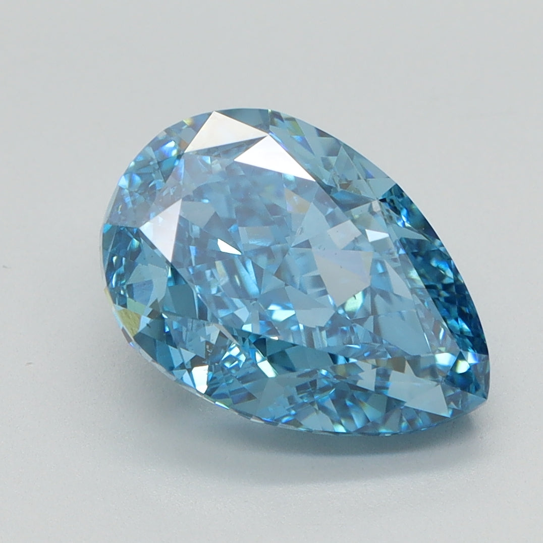 3 CT Pear Diamond BLUE VS2