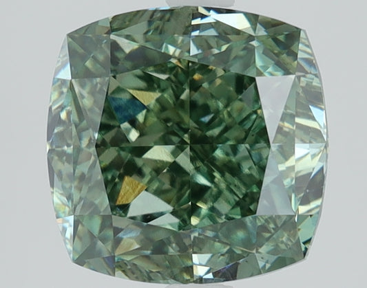 2.52 CT Cushion Diamond GREEN VVS2