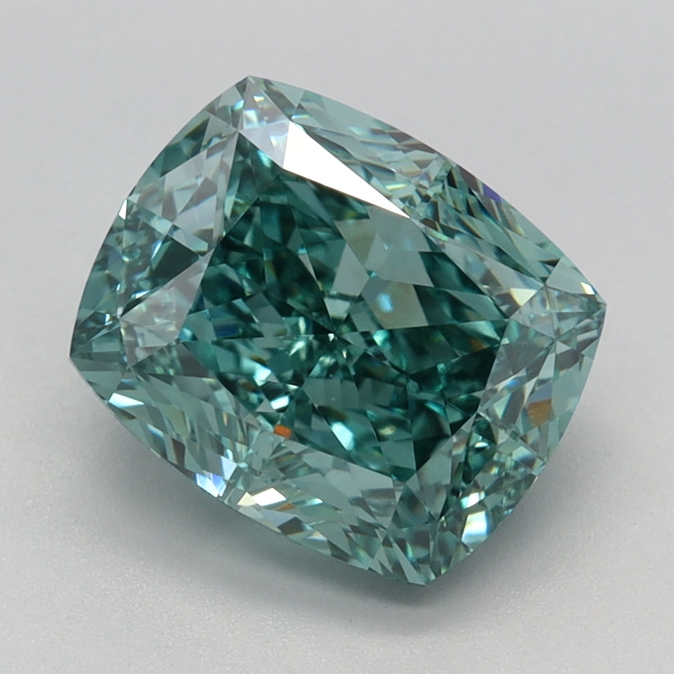 2.93 CT Cushion Diamond GREEN VS1